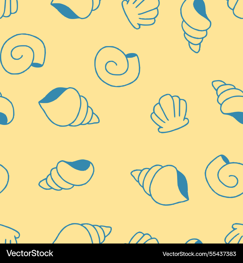 Outline seashell pattern repeat seamless Outline seashell pattern repeat seamless vector image