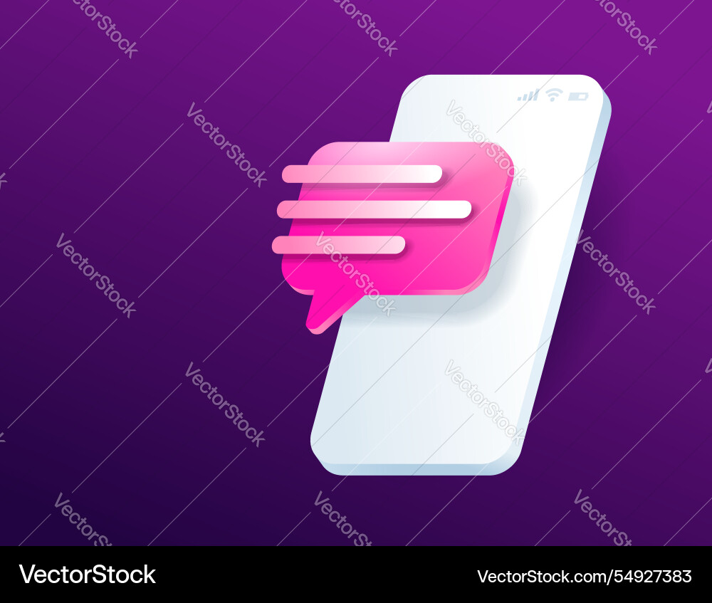 Smartphone with chat dialog or message icon Smartphone with chat dialog or message icon vector image