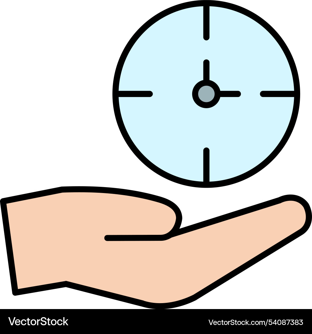 Time save line filled icon design vector image