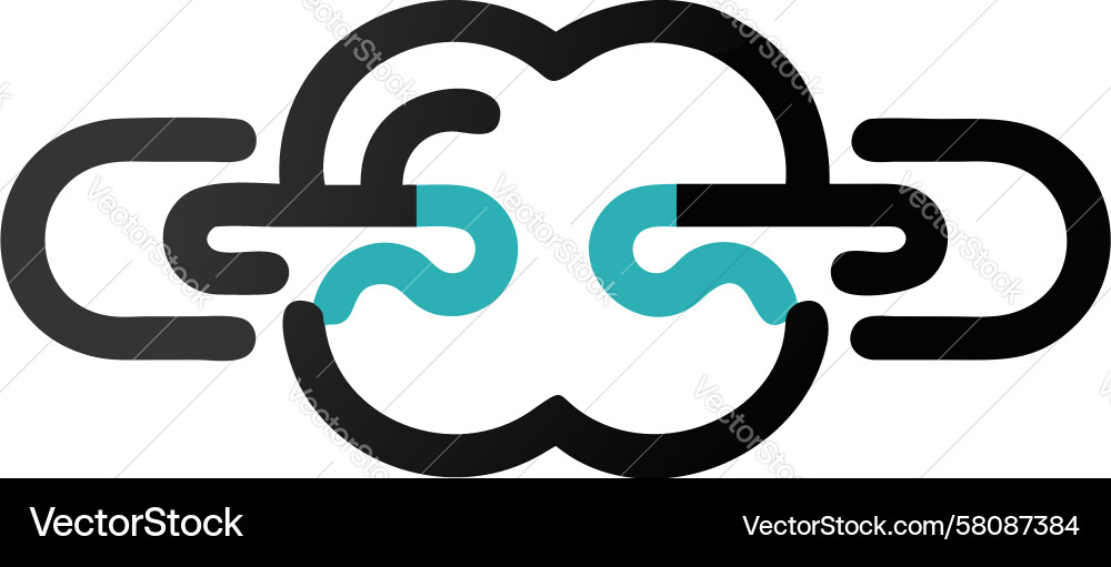 Cloud Link Icon - Network Connection Vector Image