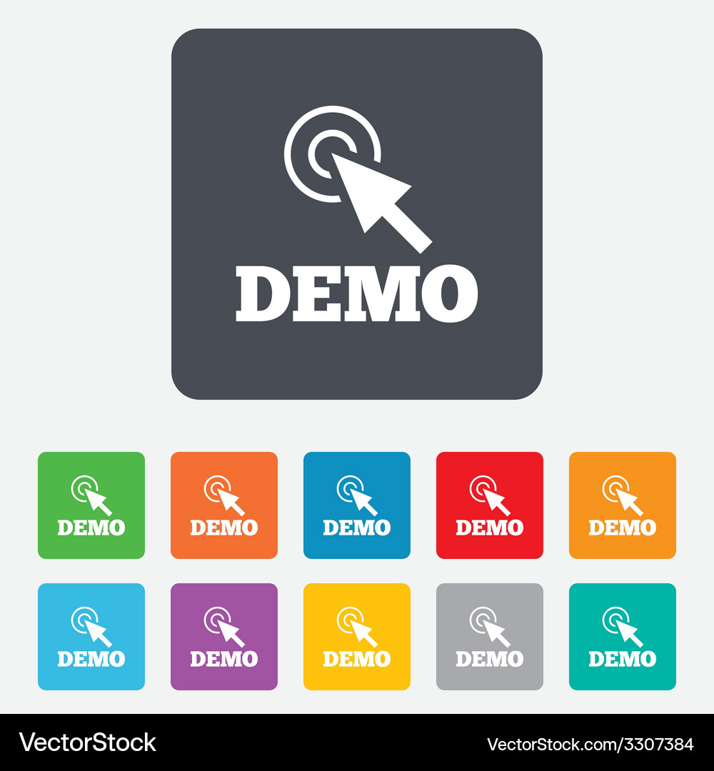 Demo with cursor sign icon demonstration symbol Vector Image