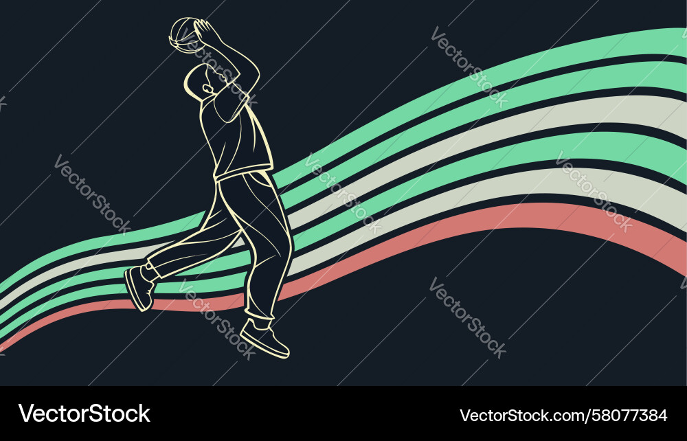 Dynamic Running Path - Abstract Motion Vector Image