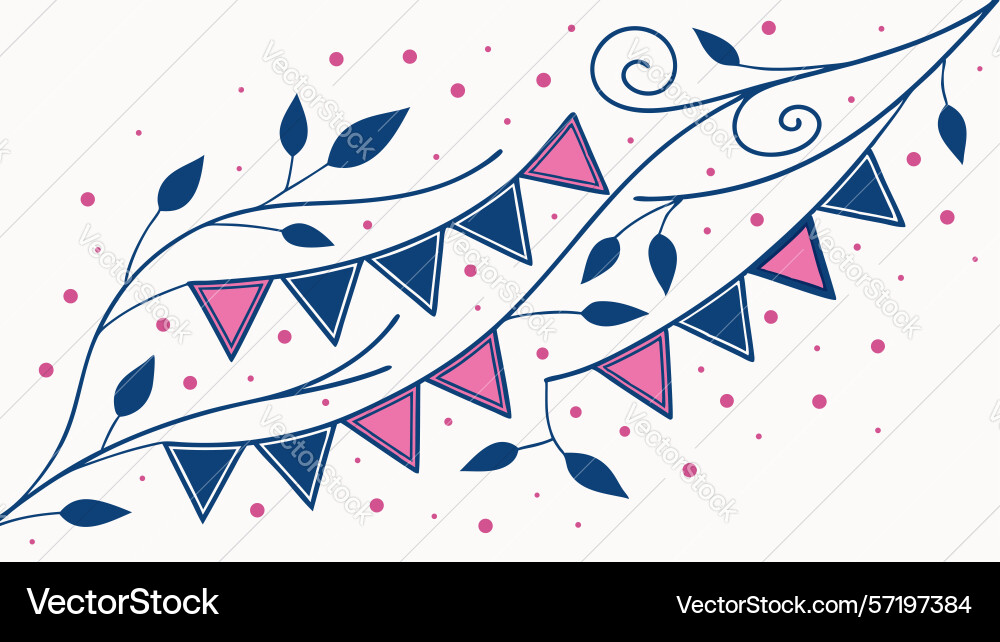 Festive bunting banner with dynamic triangular Vector Image