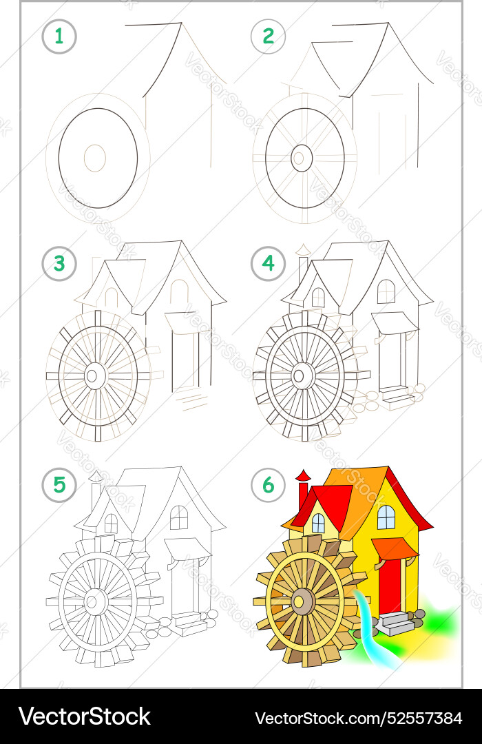 Page shows how to learn step by draw Page shows how to learn step by draw vector image