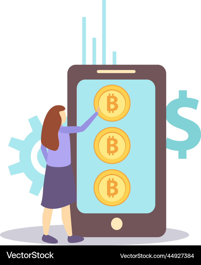 Smartphone blockchain flat composition Smartphone blockchain flat composition vector image