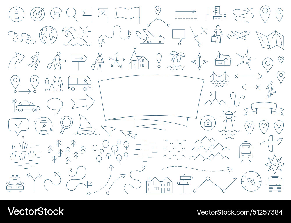 Travelers notes marking on the map notebook Vector Image