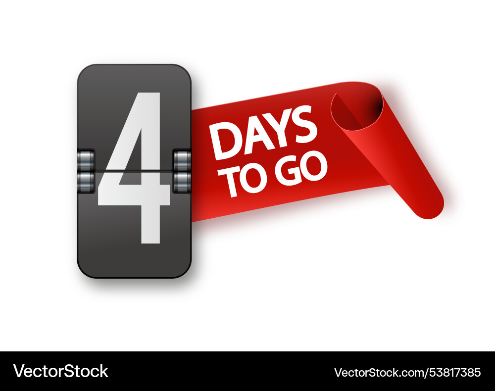 4 days to go icon set countdown of remaining Vector Image