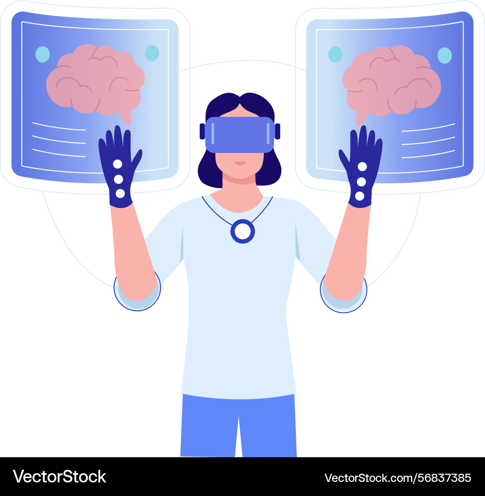 A flat style showing person using v vector image
