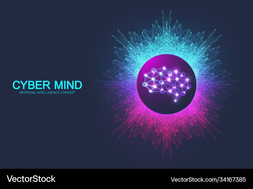 Artificial Intelligence Brain Network vector image