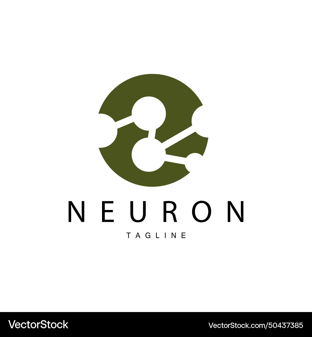 Neuron logo cel dna network and particle Vector Image