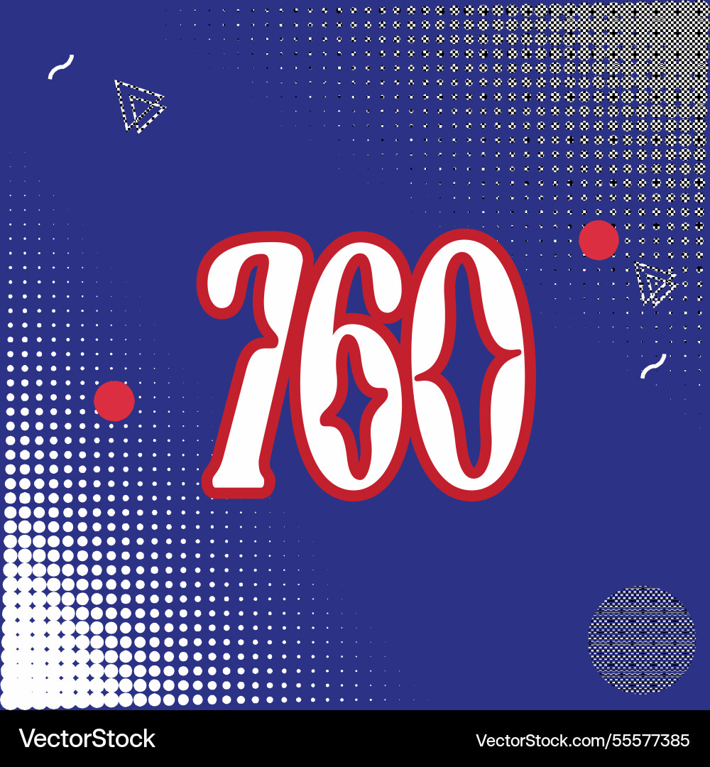 Number font design with decorative dots Vector Image