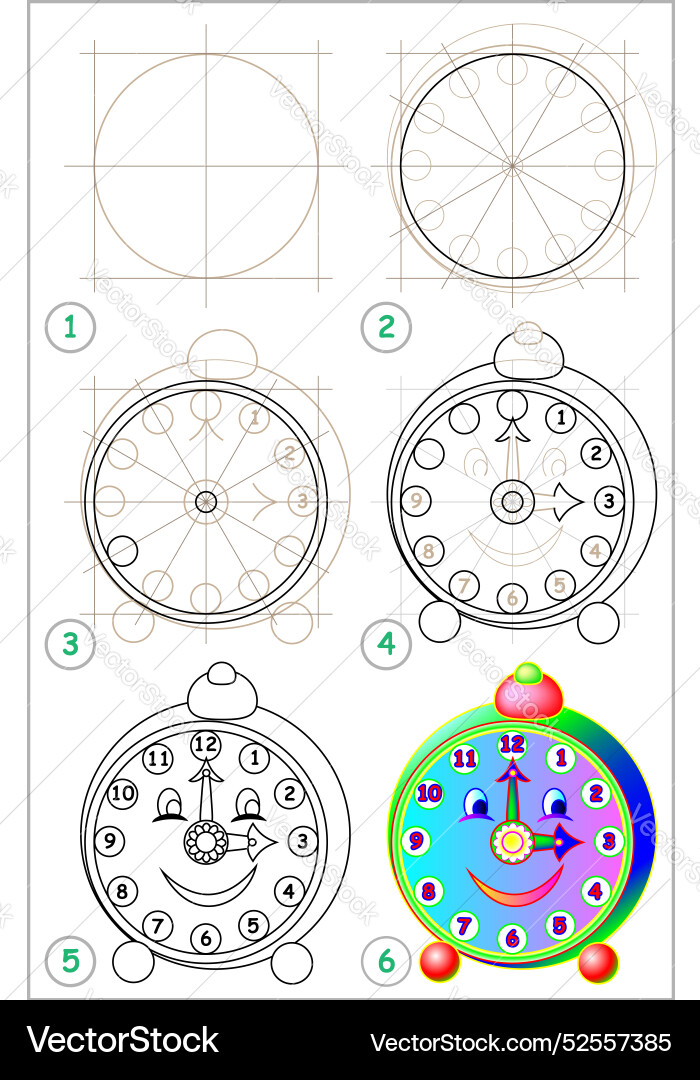 Page shows how to learn step by draw Page shows how to learn step by draw vector image