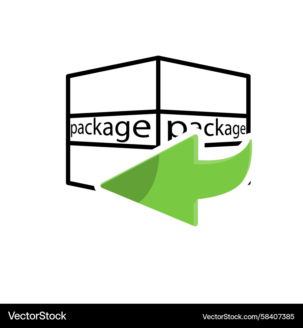 Return Package Box with Arrow Vector Image