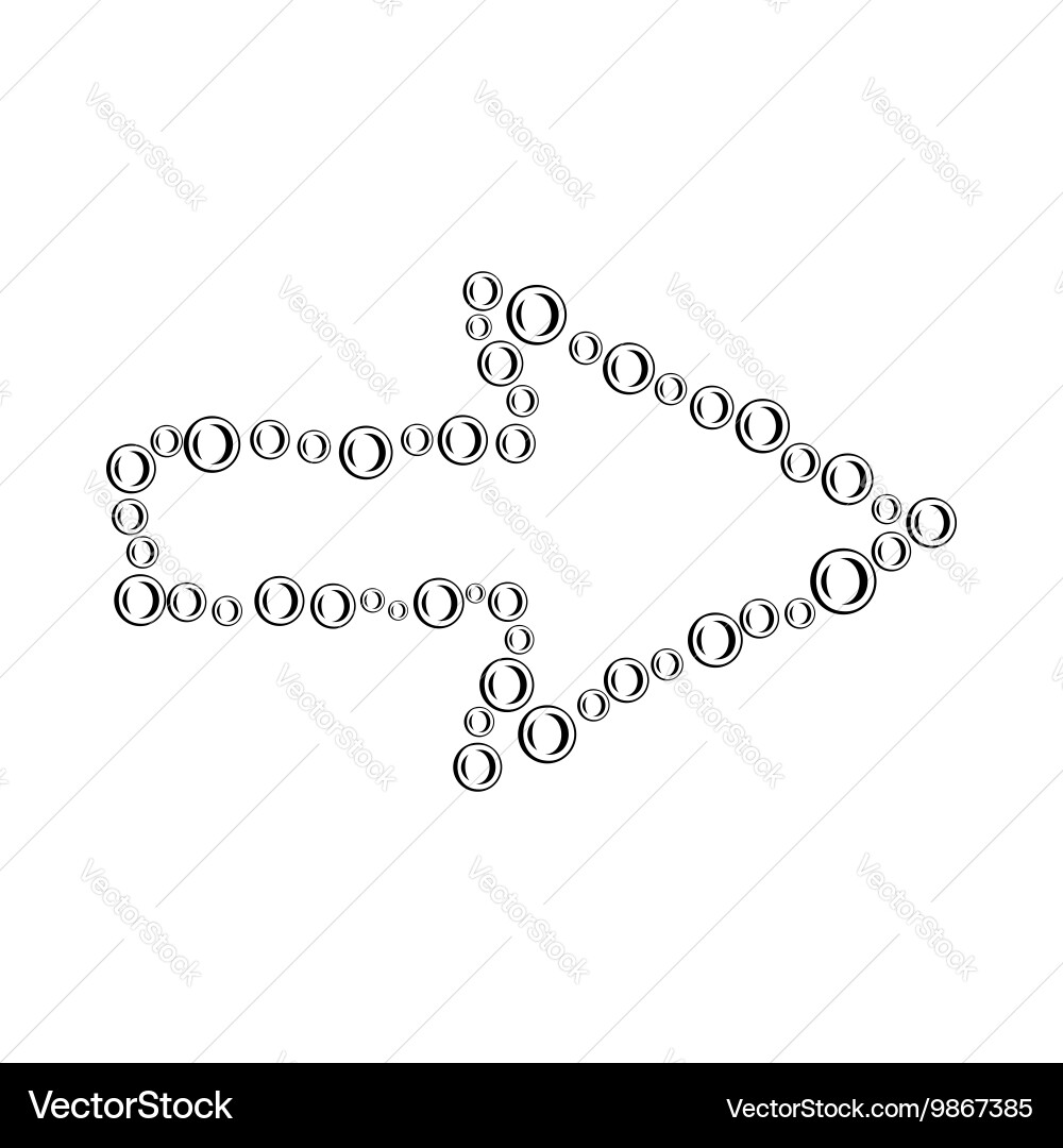 Right arrow with bubble contour icon simple style vector image