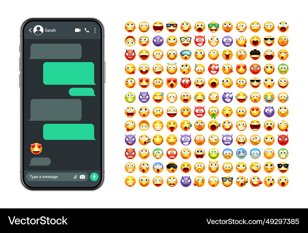 Smartphone messaging app user interface Smartphone messaging app user interface vector image