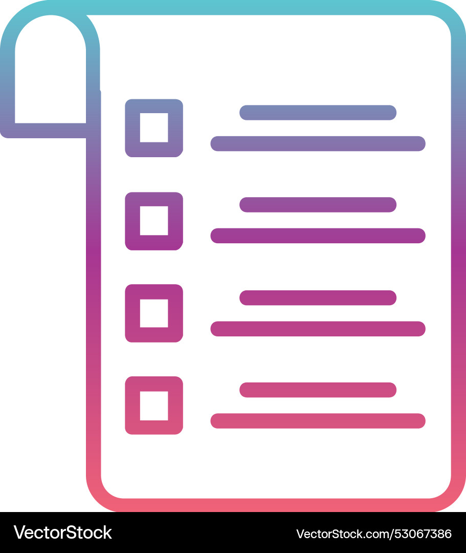 Check list line gradient design Vector Image