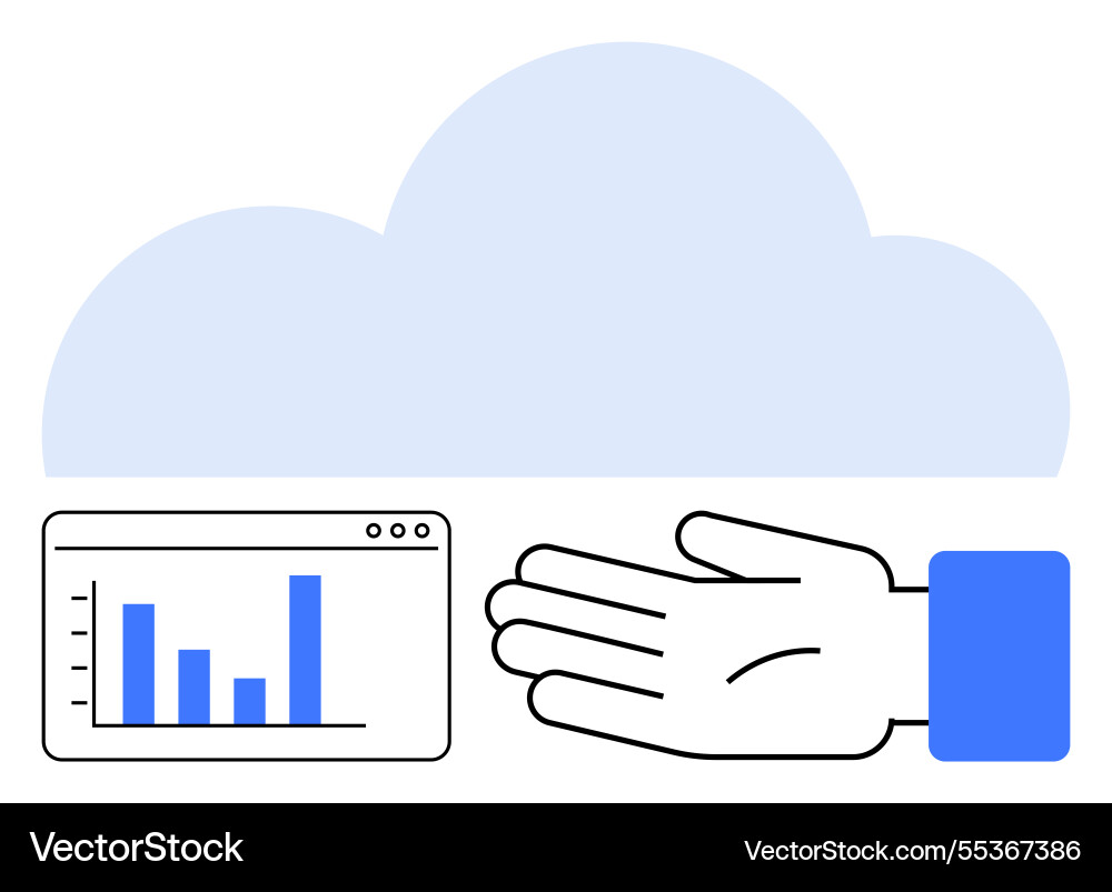 Cloud computing technology and data analysis Cloud computing technology and data analysis vector image