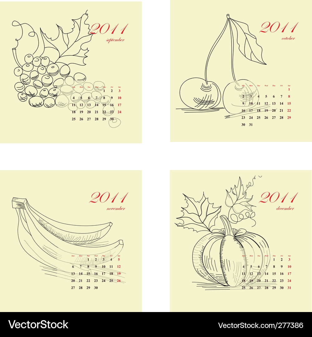Fruit Calendar 2011 Vector Image