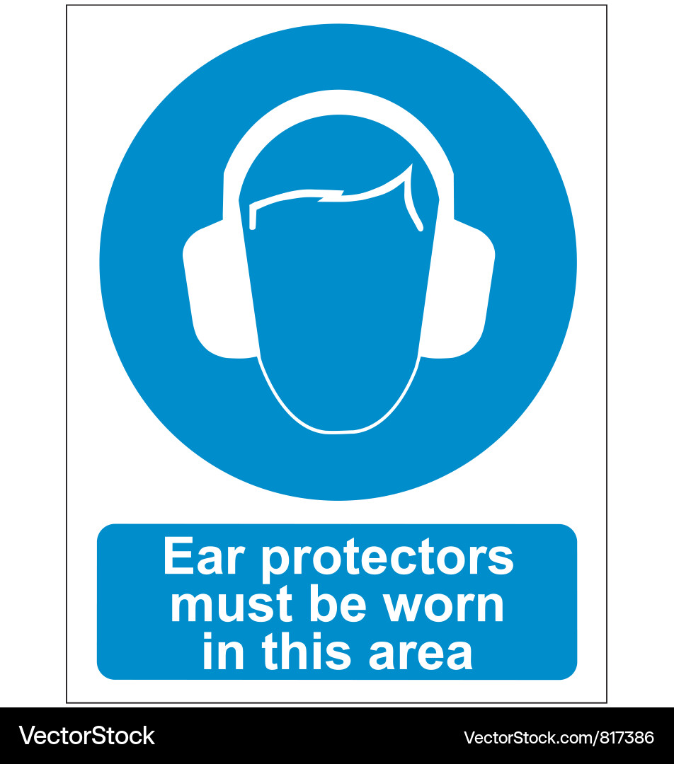 Hearing Protection Sign vector image