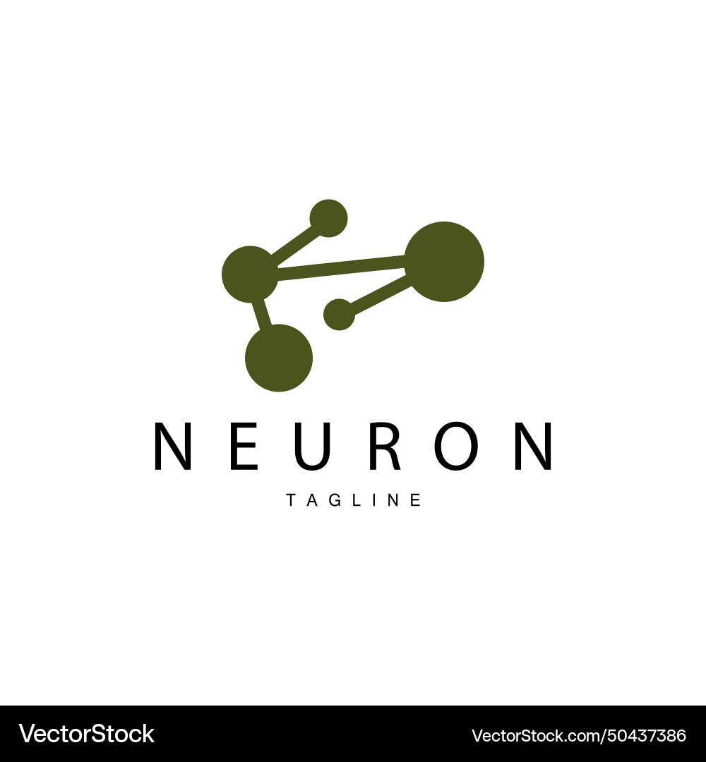 Neuron logo cel dna network and particle Vector Image