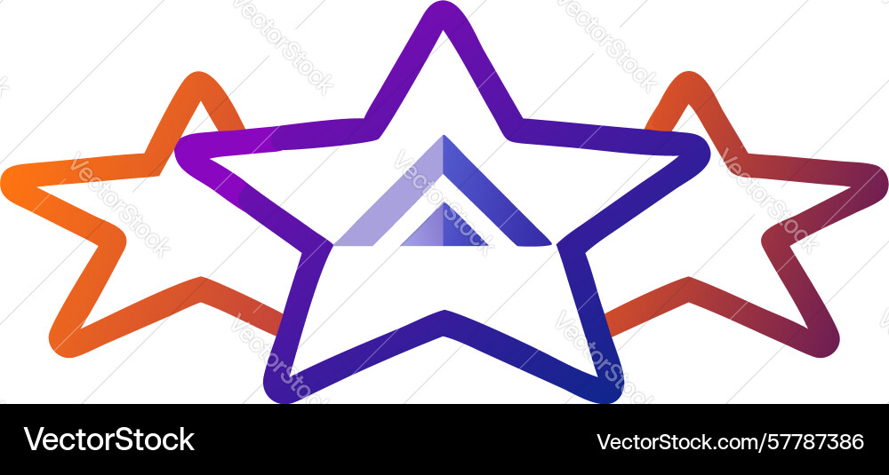 Overlapping gradient stars abstract design vector image