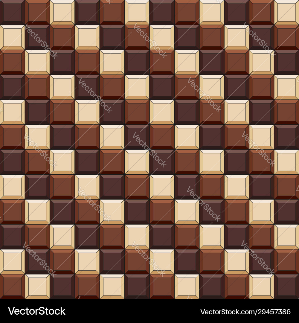 Seamless pattern with chocolate cubes tiles Seamless pattern with chocolate cubes tiles vector image