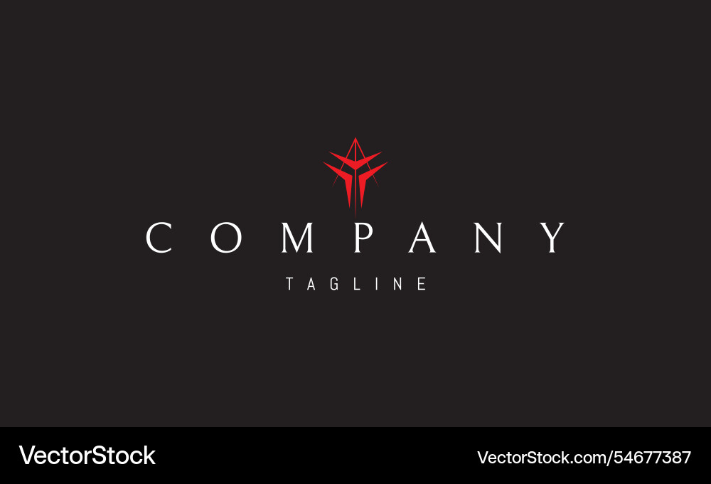 Red logo with an abstract image of a robot Vector Image