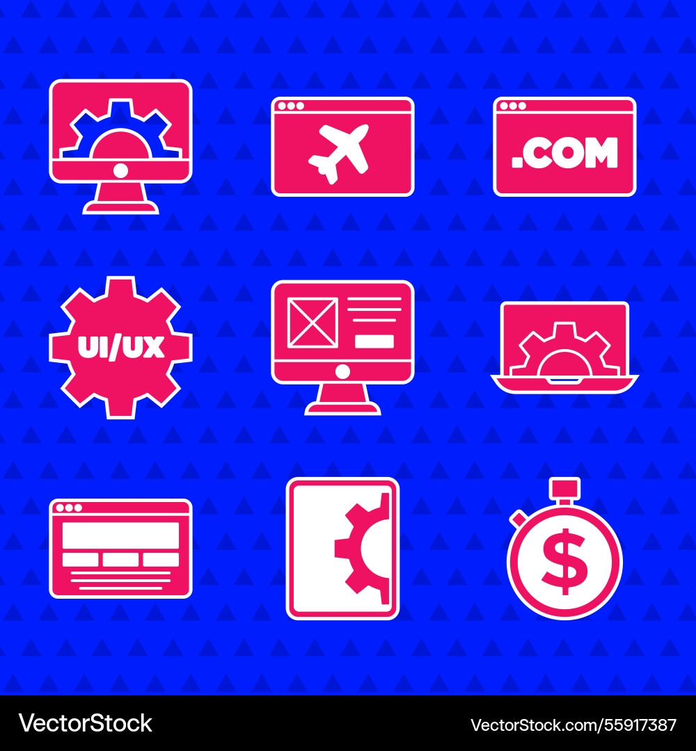 Set ui or ux design web development time is money Set ui or ux design web development time is money vector image