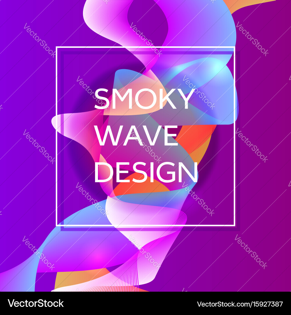 Smoky waves background structural curved pattern vector image