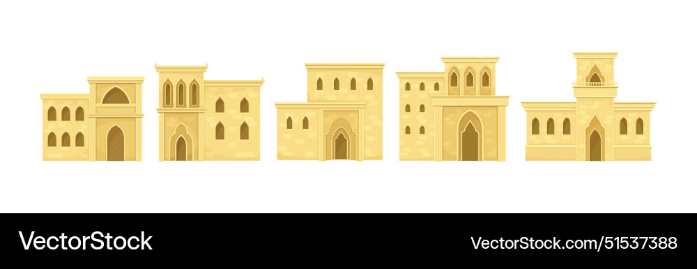 Arabic architecture and building with arch window Arabic architecture and building with arch window vector image