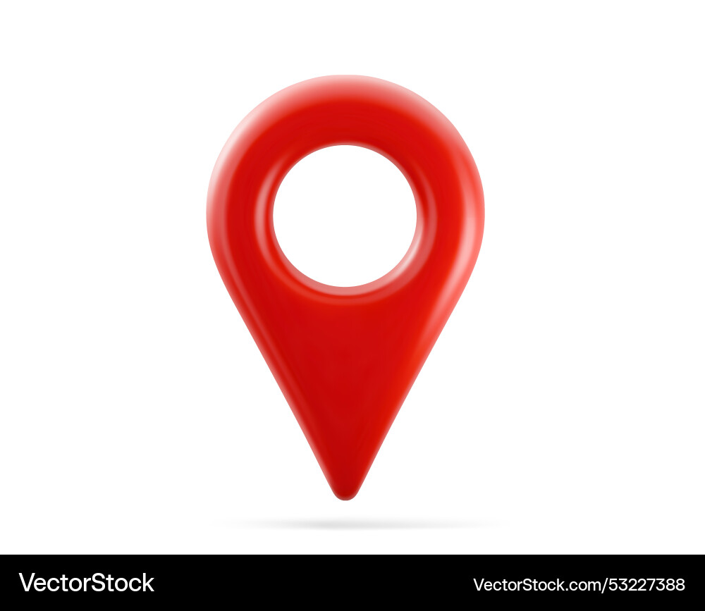 Red realistic 3d map pin pointer icon isolated vector image
