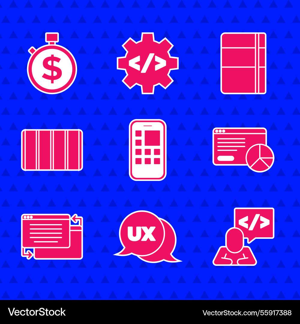 Set mobile apps ui or ux design front end Set mobile apps ui or ux design front end vector image