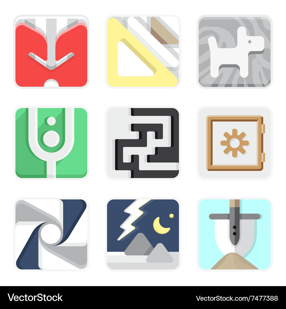 Set of isolated icons for your application Vector Image