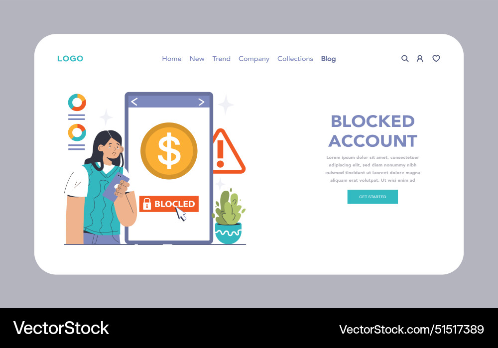 Blocked account concept flat Royalty Free Vector Image
