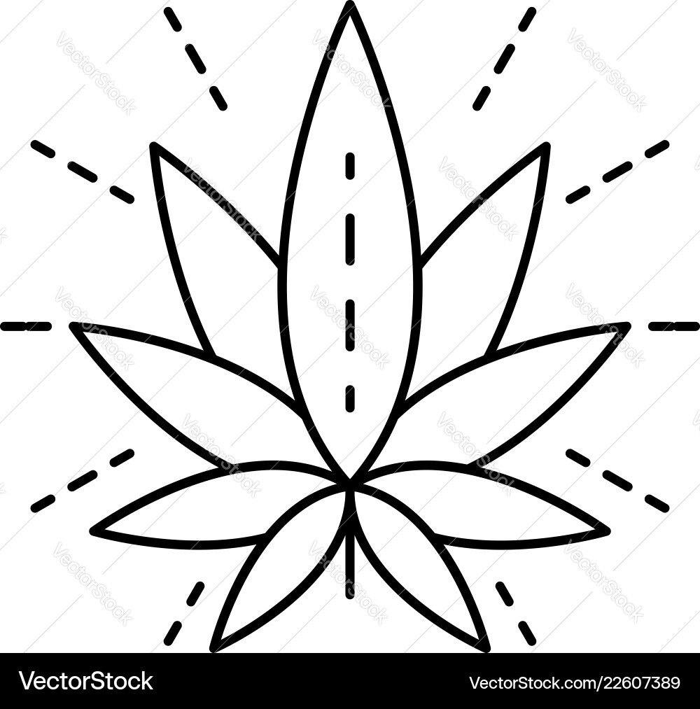 Eco cannabis leaf logo outline style Eco cannabis leaf logo outline style vector image