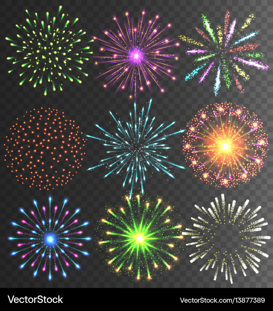 Festive colorful firework salute burst Festive colorful firework salute burst vector image