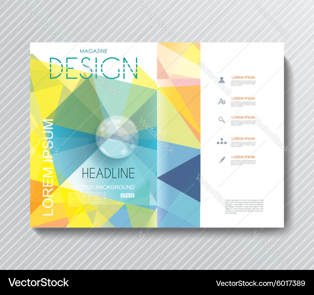 Geometric Spectrum Magazine Cover Vector Image