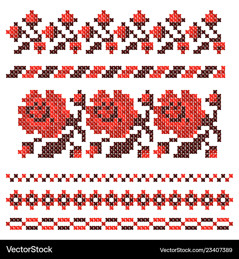 Ukrainian Embroidery Pattern Vector Image