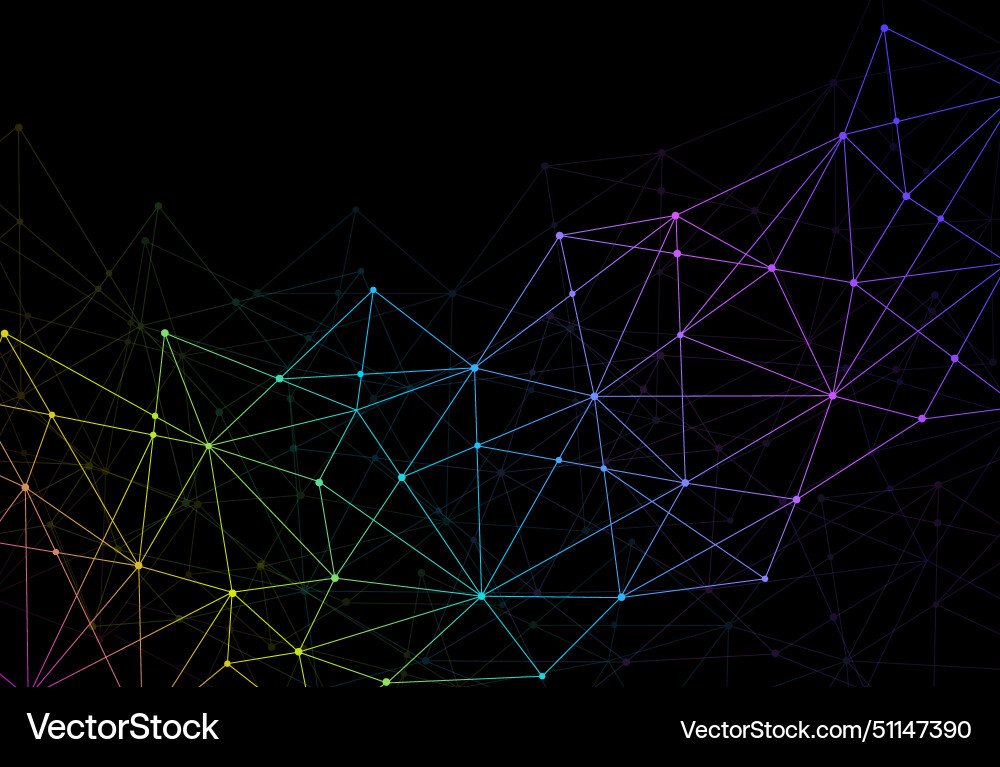 Abstract polygonal background and connecting dots vector image