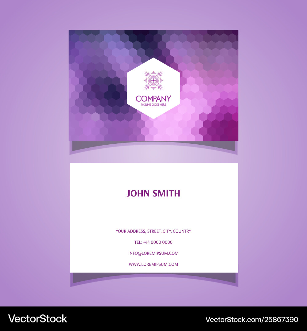 Business card with hexagonal pattern design Vector Image
