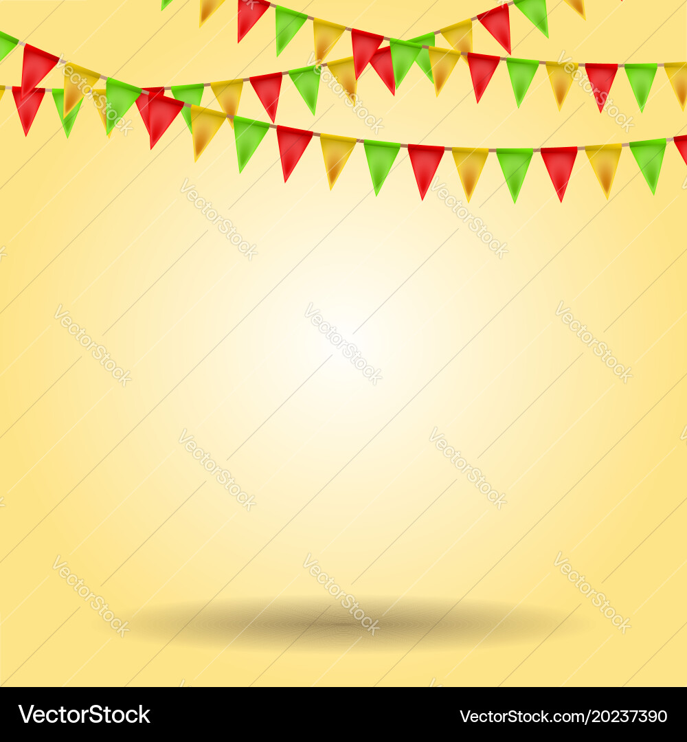 Empty background with carnival flags vector image