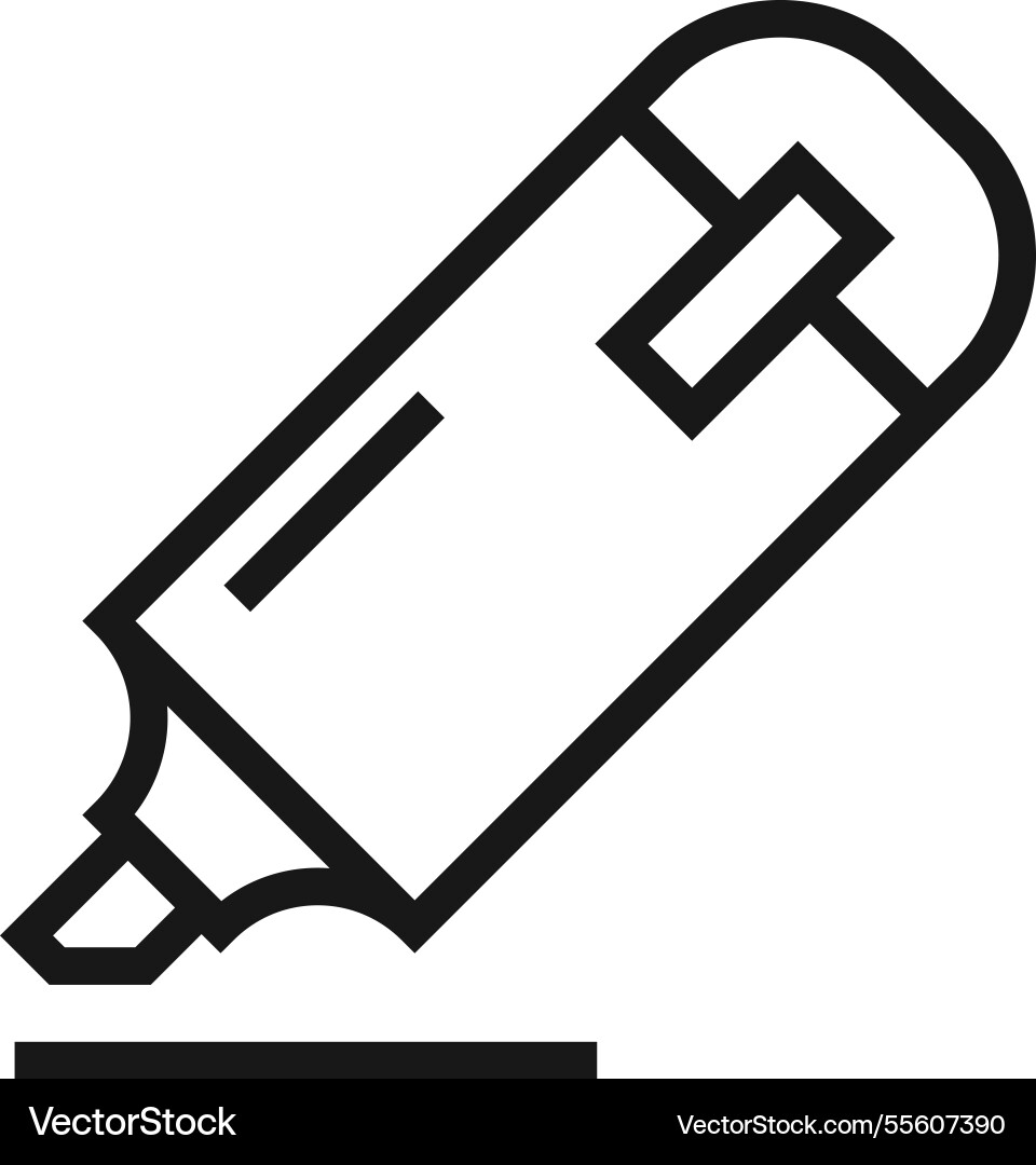 Highlighter Flat Line Web-Icon-Konzept Highlighter Flat Line Web-Icon-Konzept vektorbild