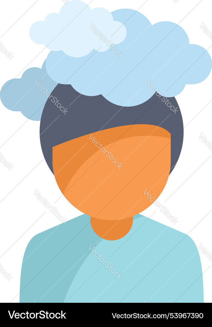 Man experiencing brain fog and confusion Man experiencing brain fog and confusion vector image