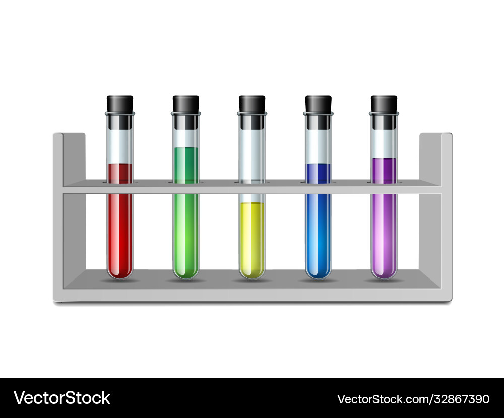 Prüfglasröhren in Regalausrüstung für Biologie Prüfglasröhren in Regalausrüstung für Biologie vektorbild
