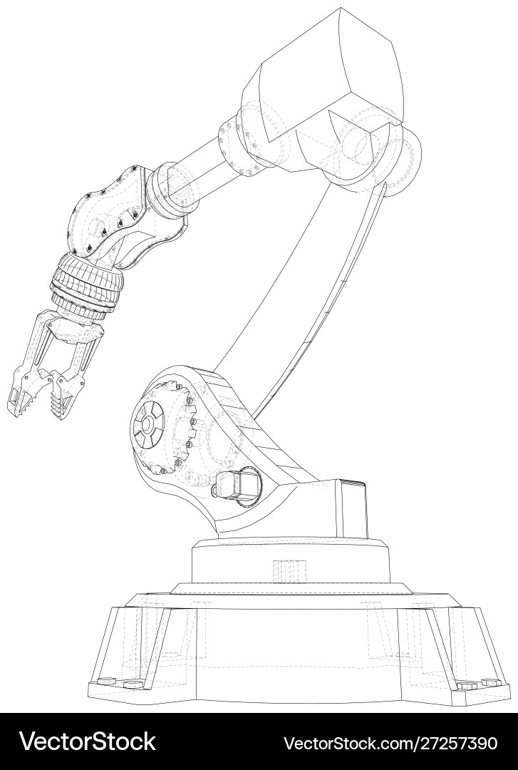 Robot hand eps10 format wire-frame Robot hand eps10 format wire-frame vector image