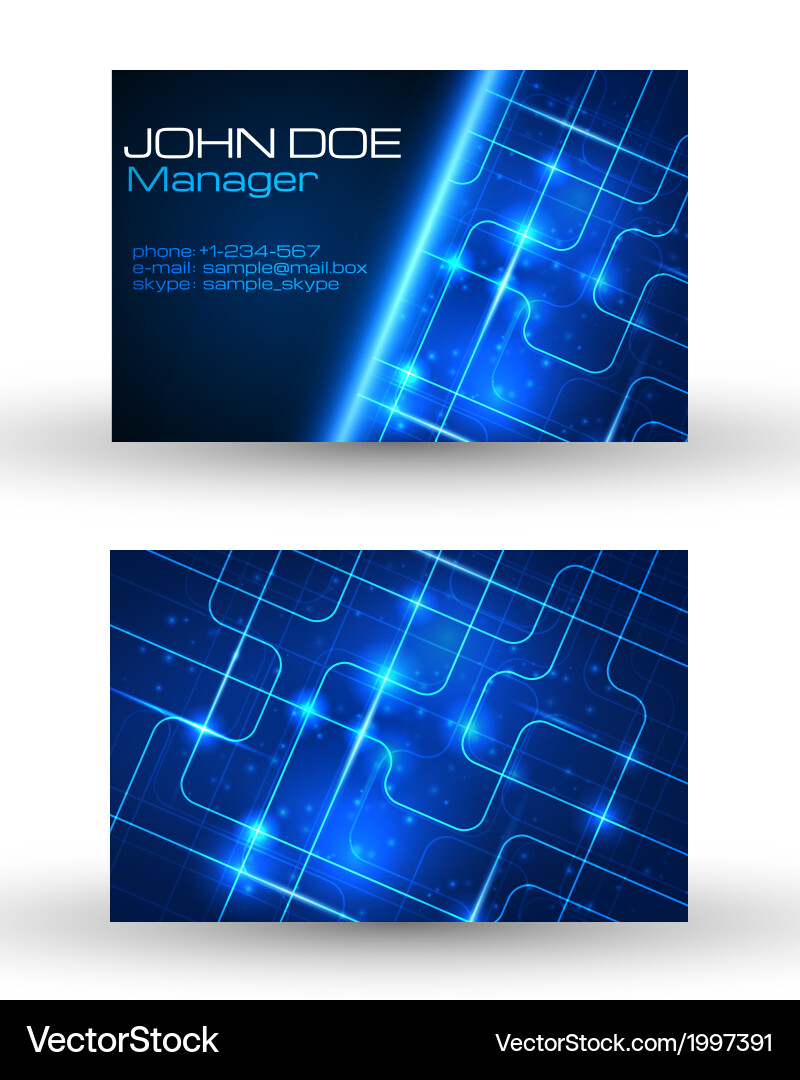 Business cards set with technology design Vector Image