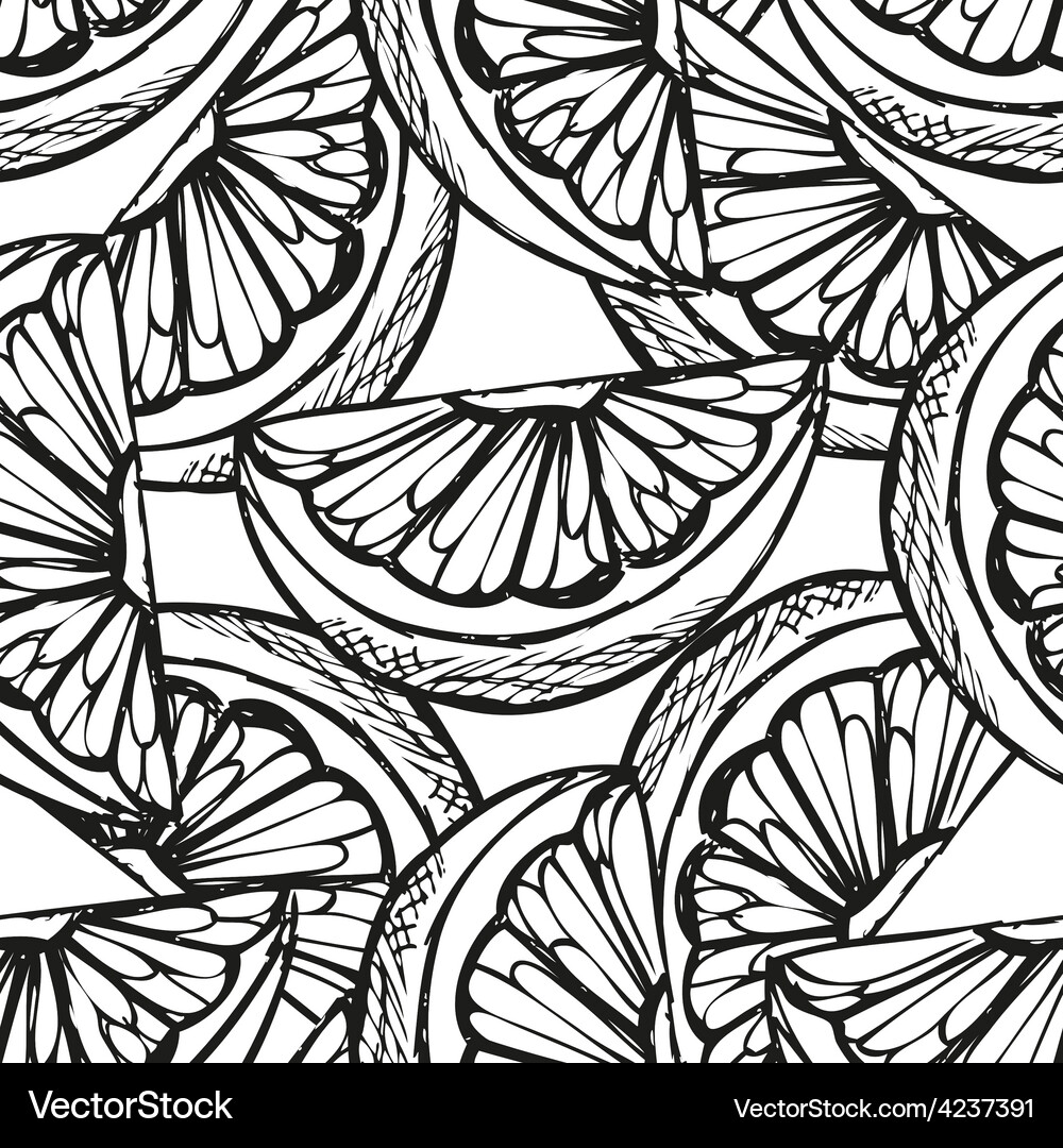Grapefruit Seamless Pattern Vector Image