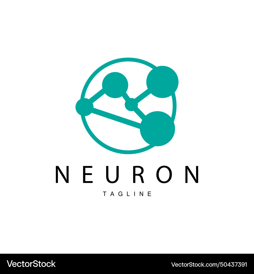 Neuron logo cel dna network and particle Vector Image
