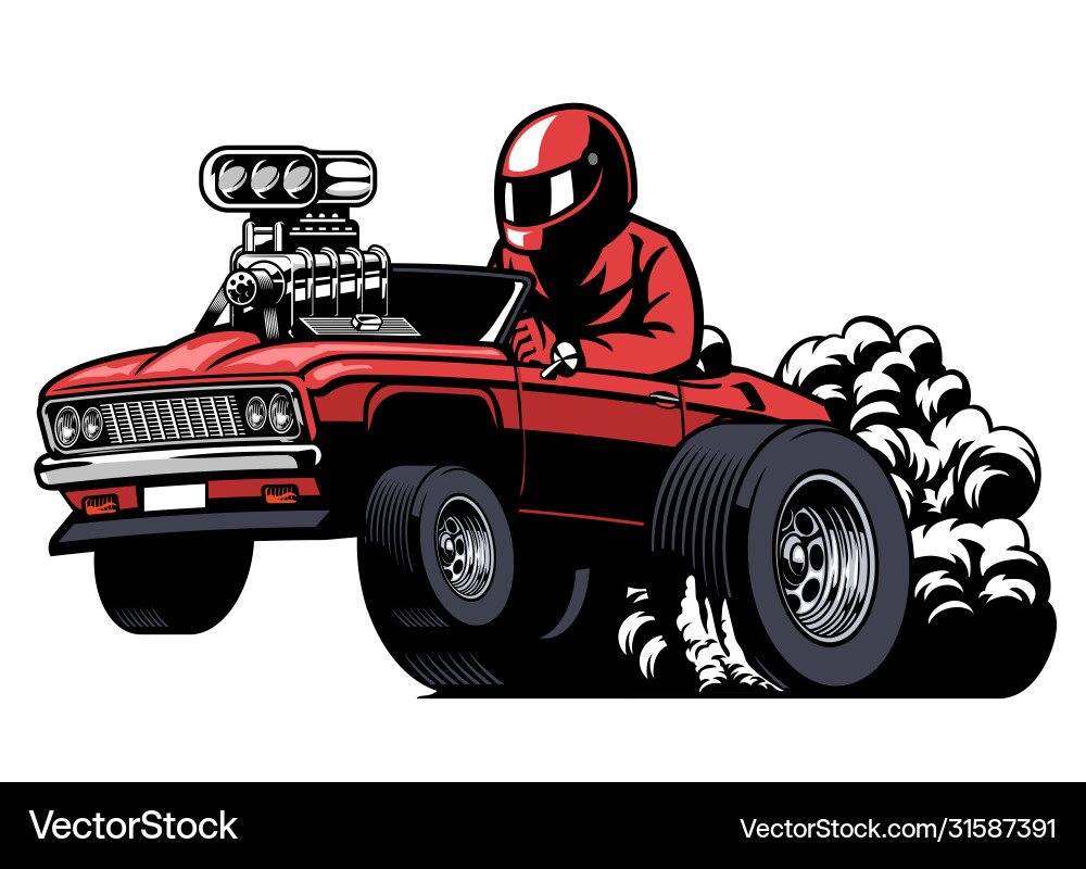 Retro American Muscle Car Vector Image