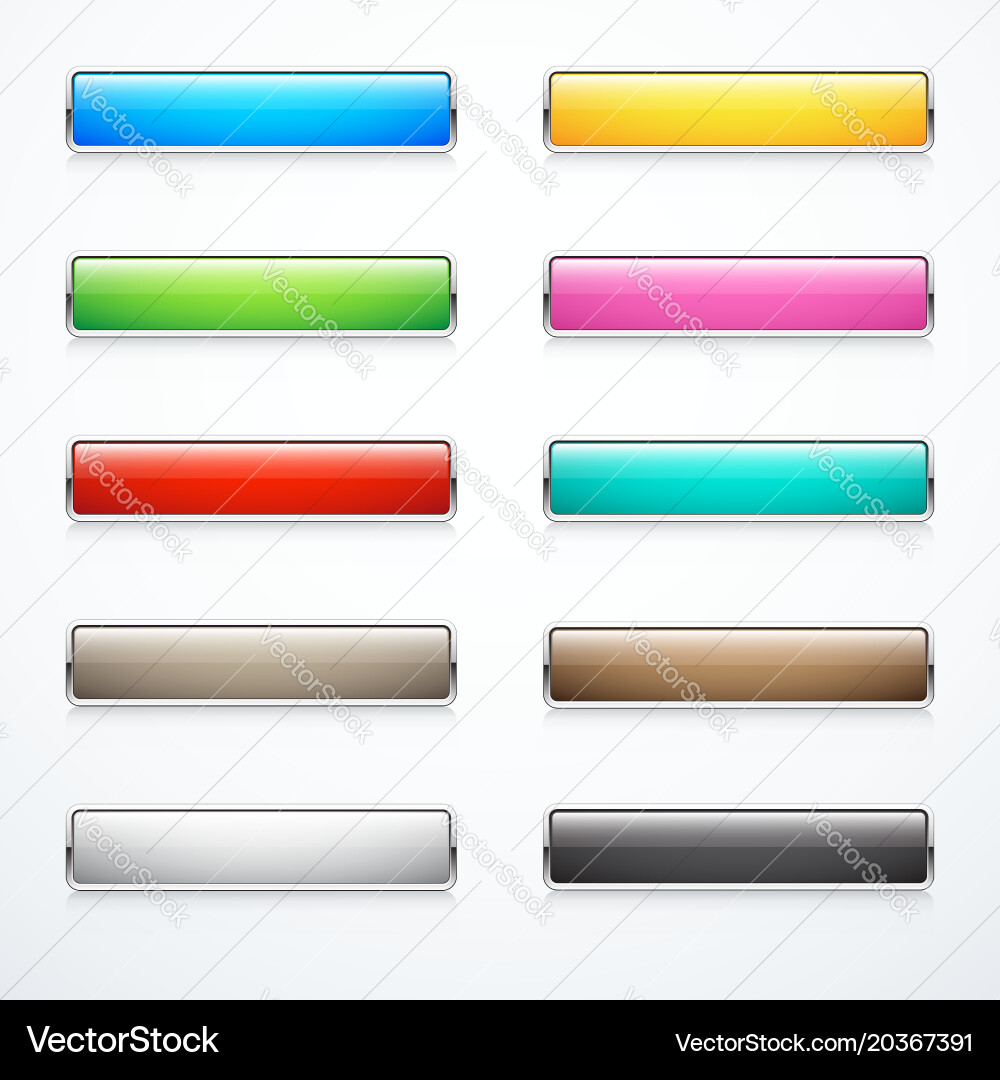Set of rectangle buttons vector image